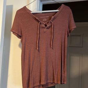 Lace Up American Eagle T-Shirt - Medium